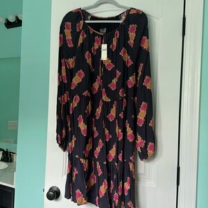 NWT Anthropologie Sammi Tiered Mini Dress Black L